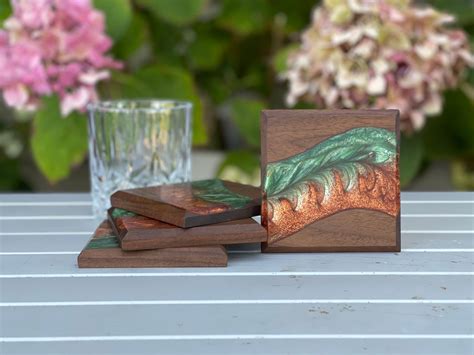 Handcrafted Wooden Coasters Epoxy Resin Coasters Stylish - Etsy