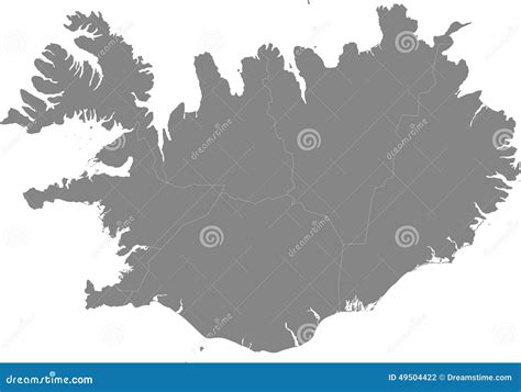 Iceland - Map of the Regions Stock Illustration - Illustration of ...