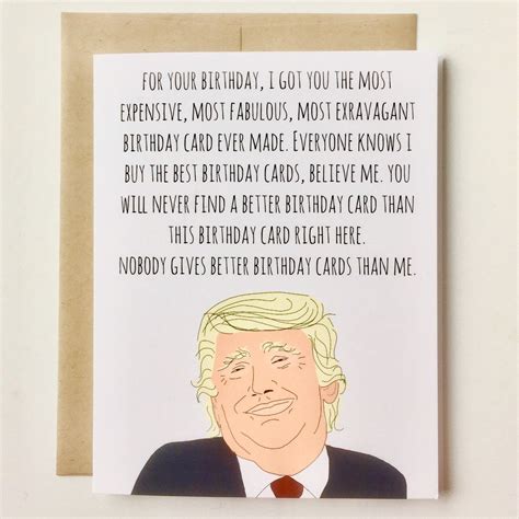 Funny Trump Birthday Card anti Trump Funny Birthday Card Dad | Etsy | Funny birthday cards ...