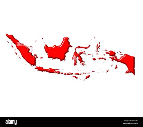 Indonesia 3d map with national color Stock Photo - Alamy