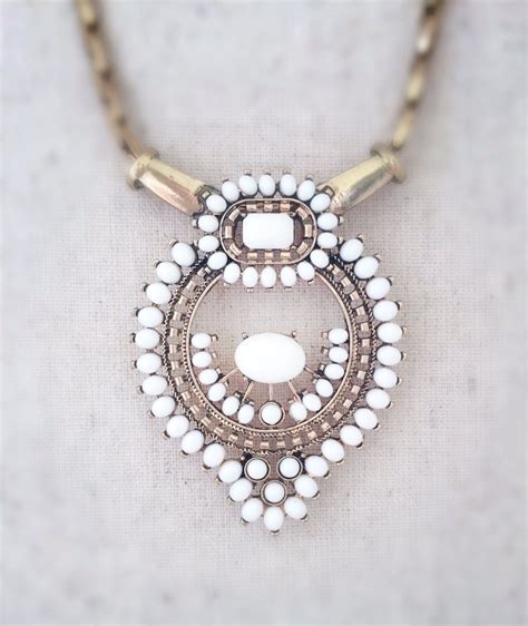 Statement necklace white statement necklace by OCEANBELLAHAWAII