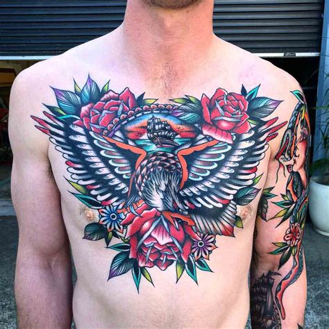 Top more than 76 american traditional chest tattoo latest - in.cdgdbentre