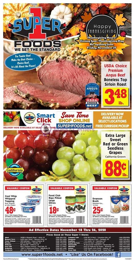 Super 1 Foods Weekly ad valid from 11/18/2020 to 11/26/2020 - MallsCenters