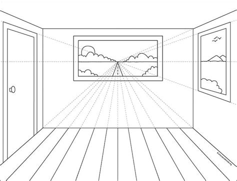 Easy How to Draw a Room in One Point Perspective Tutorial · Art ...