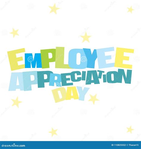 Typographic Illustration of Employee Appreciation Day in Blue and Green Colors Stock ...