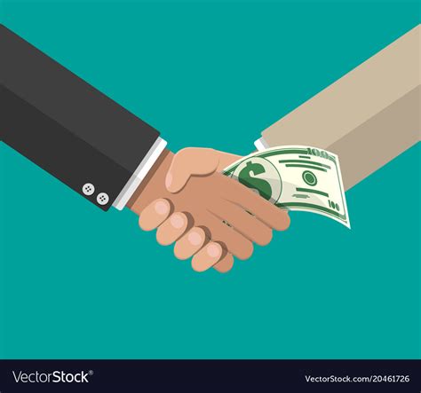 Hand giving money to other hand Royalty Free Vector Image