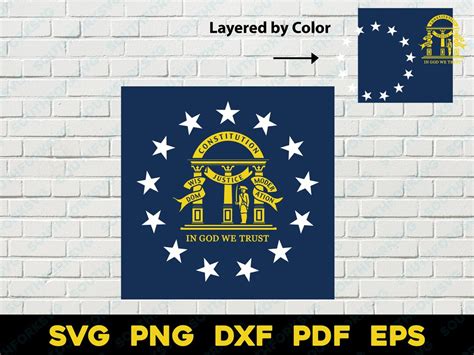 Georgia State Flag Svg Png Dxf Eps Pdf Vector Graphic Design Digital ...