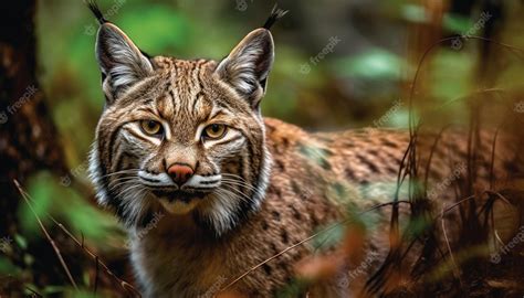 Premium AI Image | Majestic big cat staring endangered species in ...