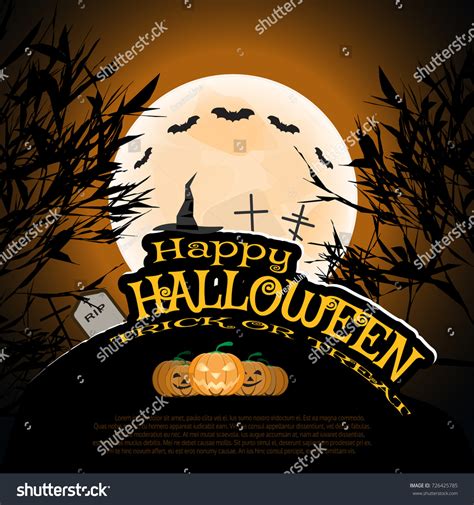 Vector Poster Halloween Full Moon Silhouettes Stock Vector (Royalty Free) 726425785 | Shutterstock