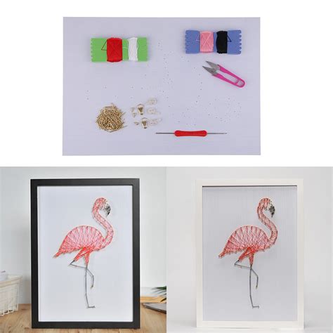30x40cm Pin String Art Flamingo DIY Home Decoration String Art Kits for Adults Kids Arts and ...