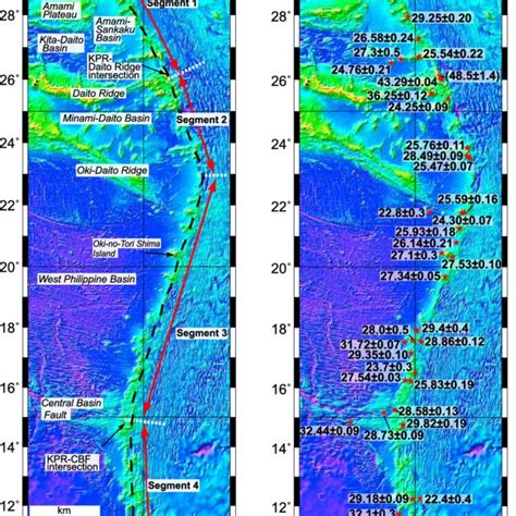 (a) Bathymetric features and their names in the studied area. Segment ...