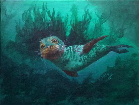 Seal Painting by Kathleen Kelly Thompson - Fine Art America