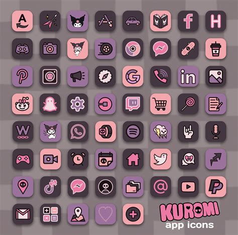 Kuromi app icons sanrio aesthetic app icons for ios14 android free – Artofit