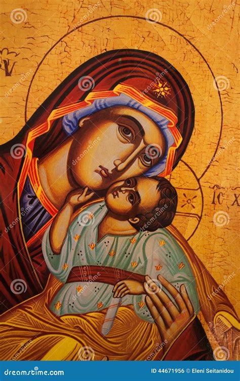 Traditional Orthodox Icon Of Mother Mary Stock Photo - Image: 44671956