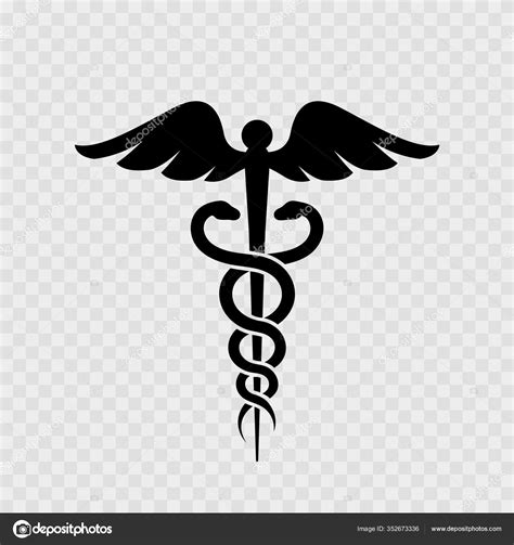 Caduceus medical symbol. Medical logo with snake. Isolated. Vector ...