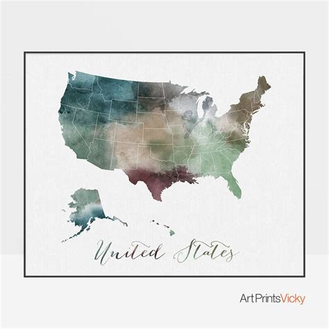 United States print travel map U.S. poster United States | Etsy