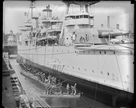 USS Northampton in dry dock, Charlestown Navy Yard - Digital Commonwealth