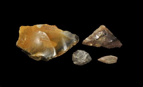 Stone Age Palaeolithic Axe, Scraper and Arrowheads Group - auctions & price archive