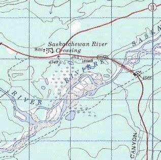 saskatchewan river crossing topo map