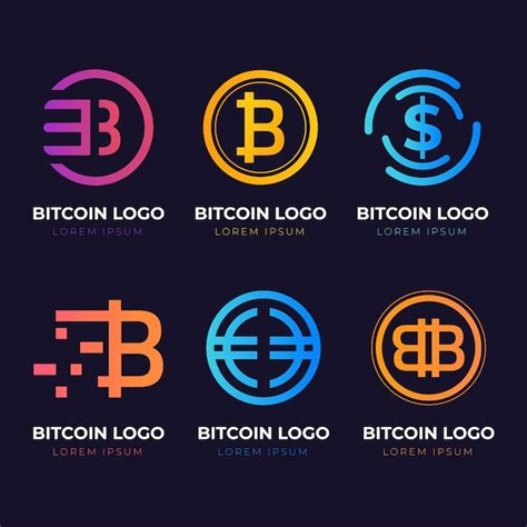 Premium Vector | Gradient bitcoin logos pack