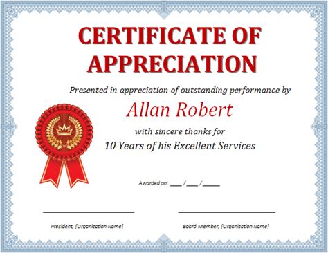 MS Word Certificate of Appreciation | Office Templates Online