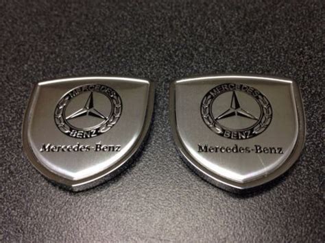 Metal-Mercedes-Benz-Emblem-2pcs-Side-Badge-Sticker-Decal-Fender-Hood-Trunk | Mercedes benz ...