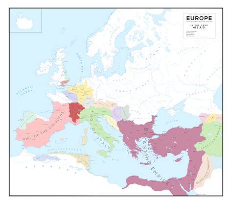 What were the borders of 476 A.D. Europe? Creating map of 476 A.D in ...