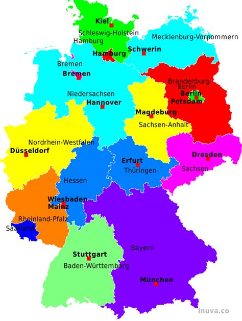 Deutschland Bundesländer Mit Hauptstadt Karte