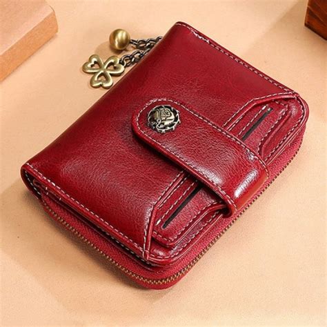 3522-1 Short Anti-magnetic RFID Wallet Multi-function Wallet for Ladies, with Card Slots (Red ...