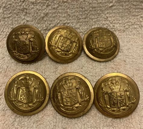 6 ANTIQUE 1870S-90S Maryland State Seal Uniform Buttons Oehms Waterbury Horstman $22.99 - PicClick