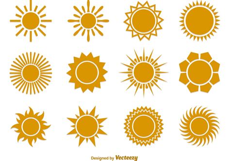 Summer Sun Vector Flat Icons 86887 Vector Art at Vecteezy