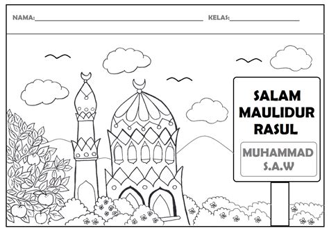 Lukisan Poster Maulidur Rasul Mewarna Prasekolah Maulidur Rasul 2019 ...