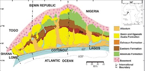 -Map of Dahomey (Benin) Embayment (Source: Bankole et al., 2005) | Download Scientific Diagram