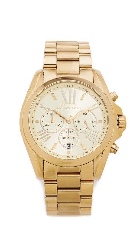 Michael Kors Bradshaw Gold Chronograph Watch in Metallic - Lyst