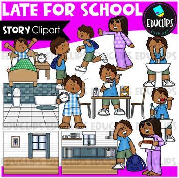 Late For School - Short Story Clip Art Set {Educlips Clipart} by Educlips