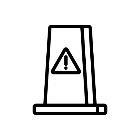 Wet floor caution icon vector. Isolated contour symbol illustration ...