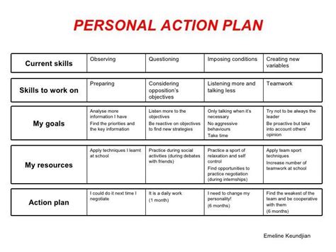 Personal Action Plan Template | 20 Personal Action Plan Template