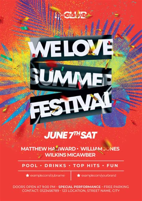 Summer Festival Event Flyer and Poster Template - Download