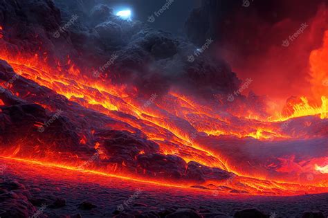 Premium Photo | Hell with lava modern illustration suitable for design