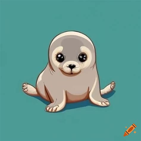 Cute baby harp seal