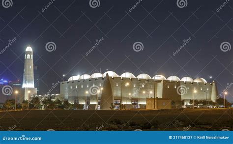 Imam Muhammad Ibn Abd Al-Wahhab Mosque Timelapse Qatar State Mosque Exterior Stock Image - Image ...