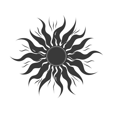 Silhouette logo or symmbol of sun black color only | Premium AI-generated vector