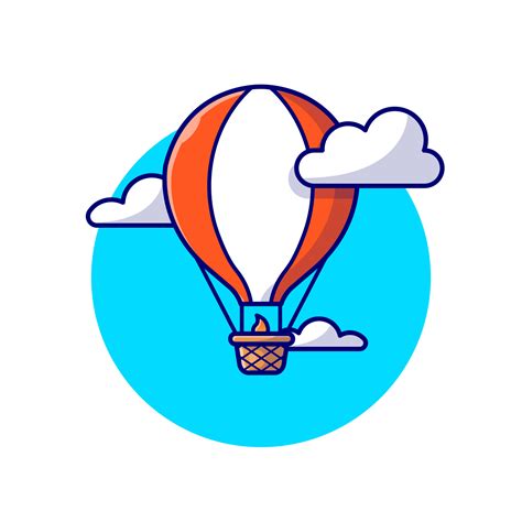 Hot Air Balloon Cartoon Vector Icon Illustration. Air Transportation Icon Concept Isolated ...