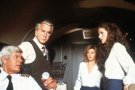 Leslie Nielsen, Peter Graves, Julie Hagerty, and Lorna Patterson in Airplane! (1980) | Movie ...