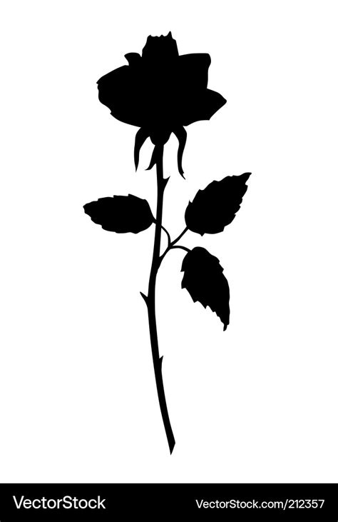 Rose black silhouette Royalty Free Vector Image