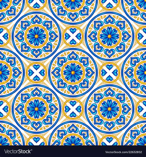 Moroccan ceramic tile seamless pattern Royalty Free Vector