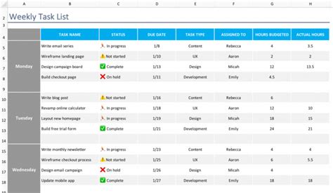 Editable Free Task And Todo List Template In Excel Teamgantt Project Management Assignment ...