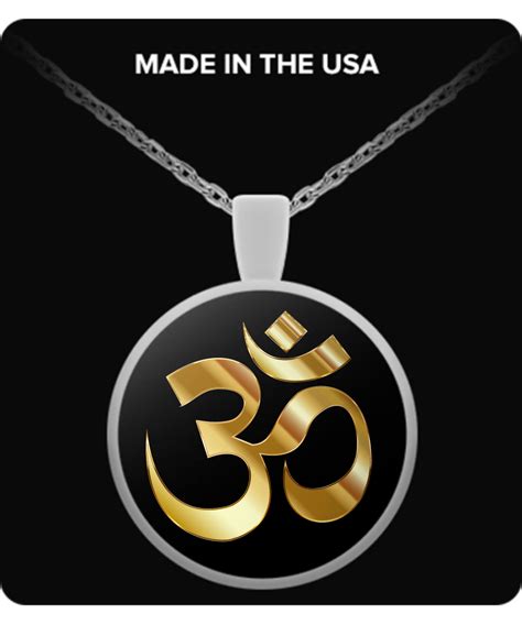 Golden Om Symbol - Round Pendant Necklace