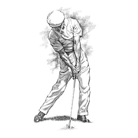 Ben Hogan – Impact | Golf art, Golf drawing, Golf tattoo