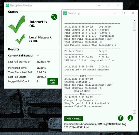 Net Uptime Monitor - the simple Internet Connection Monitor